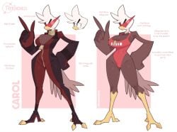 1girls 2024 2d 2d_(artwork) anthro bald_eagle beak big_breasts big_hands bird_feet bodysuit breasts brown_feathers carol_(doodledox) cleavage doodledox eagle feathers female female female_focus female_only furry furry_female furry_only glasses hi_res highres hips large_breasts leotard lifeguard mole original original_character red_glasses skindentation solo solo_female solo_focus standing thick_thighs thighs wide_hips zipper