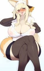 1girls 2024 2d 2d_(artwork) 5_fingers ahe_gao anthro anthro_only areola areola_visible_through_clothing areolae_visible_through_clothing big_breasts big_thighs blonde_fur blonde_hair breasts bridal_gauntlets busty child_bearing_hips claws cleavage collarbone faeki faeki_(character) female female_focus female_only fox fox_ears fox_girl fox_tail furry furry_female furry_only gold_ring hi_res highres hips hourglass_figure large_breasts large_thighs legs_crossed maid_headdress mammal original original_character see-through_clothing simple_background sitting solo solo_female solo_focus stockings thick_thighs thighhighs thighs voluptuous white_background white_shirt wide_hips