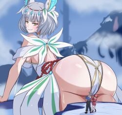 ass_focus cat_ears catgirl dripping_water giantess gold_eyes nia nia_(xenoblade) pyra rex_(xenoblade) smirking tagme xendrawsseggs xendrawsthings xenoblade_(series) xenoblade_chronicles_2 xenoblade_chronicles_3