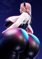 1girls 3d andi3dz ass big_ass blonde_hair bodysuit female gwen_stacy hairband huge_ass marvel marvel_comics massive_ass skin_tight spider-gwen spider-man_(series)