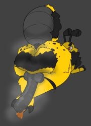 <3_eyes 2d antennae_(anatomy) anthro arthropod arthropod_abdomen ass balls bee bee_(fluffybeeboy) big_balls big_butt bodily_fluids colored cum feet flavored_cum fluffy fluffybeeboy food foot_fetish foot_play footjob freckles genital_fluids genitals grey_background heart honey_(food) honey_cum huge_balls hymenopteran insects knot looking_back male musk musk_clouds rear_view sex simple_background solo sweat unusual_bodily_fluids unusual_cum unusual_genital_fluids