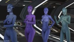 3d 3d_model 4girls alien alien_girl alien_humanoid alien_look_like_human alien_only asari bioware blue_eyes blue_skin completely_naked completely_naked_female completely_nude completely_nude_female crystal_farron female female_only flat_chest green_eyes green_skin liara_t'soni mass_effect medium_breasts nude nude_female original_character original_characters purple_skin raptor4d4 small_breasts standing walking