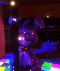 1robot_girl 3d articheems_(artist) big_breasts bonfie bonnie_(cally3d) bonnie_(fnaf) bunny_ear five_nights_at_freddy's fredina's_nightclub furry looking_at_viewer purple_skin solo solo_focus stipper_pole