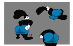 anthro anthro_only ass big_ass big_butt blue_shorts brappycatty disney male_only no_sex oswald_(character) oswald_the_lucky_rabbit shorts universal_studios