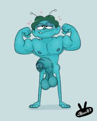 alien balls big_penis cartoon_network flexing foreskin genitals hi_res humanoid_genitalia humanoid_penis jasbun07 male male_only nude ok_k.o.!_let's_be_heroes penis radicles saggy_balls solo x-tian