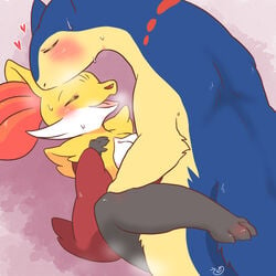 blush breasts delphox duo female female_penetrated heart male male/female male_penetrating male_penetrating_female mochimochi39mo nintendo penetration pokemon pokemon_(species) sex typhlosion video_games