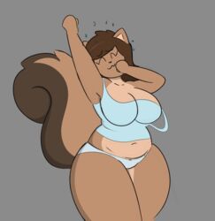 anthro armpits claire_(josel) clothed clothed_female fur josel squirrel squirrel_tail tail