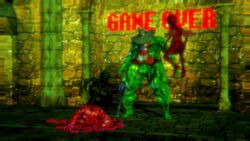 3d animated butt dark-skinned_female dark_skin demon female fishnets game_over game_over_screen green_hair green_panties green_slime headless large_ass large_penis mp4 ozisan rape red_slime sex slime_monster sound stuck tagme veil video witch_hat