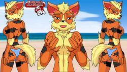 arcanine ass ass_cleavage breasts butt_crack furry nintendo pikanjo pokemon pokemon_(species) pokemon_snap_xxx source_request tagme year_request