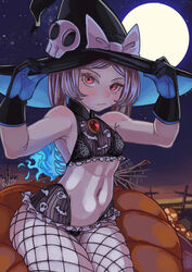 1girls bikini bloody_marie female fishnets hakainoika halloween lace skullgirls tagme thick_thighs wide_hips witch_hat