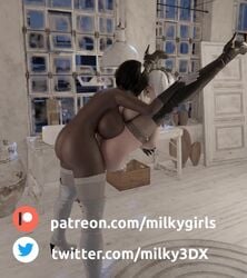 1futa 1girls 3d animated cum dark-skinned_futanari excessive_cum futa_on_futa futanari huge_breasts interracial large_ass large_penis milkygirls nier:_automata patreon_username sound suspension thick_thighs thighhighs video white_hair yorha_2b yorha_2p