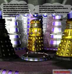 3d alien alien_(franchise) blairgolbot crossover dalek dialogue doctor_who english_text facehugger speech_bubble text xenomorph xenomorph_egg