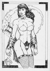 black_and_white dc jardel_cruz monochrome straight_hair tagme zatanna