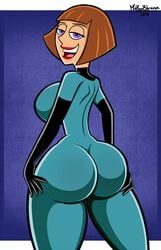1girls 2015 ass ass_grab big_ass big_breasts brown_hair cartoony clothed danny_phantom female female_only madeline_fenton milf mrbooblover nickelodeon purple_eyes red_lipstick showing_ass skin_tight smile suit thick_ass thick_lines thick_thighs thunder_thighs wide_hips