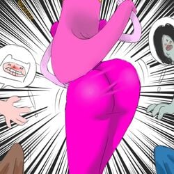 1boy 1futa 1girls adventure_time ass ass_shake back back_view big_ass big_penis clothed clothing erection erection_under_clothes female female_focus finn_the_human fully_clothed futanari human humanoid locktite male marceline penis princess_bubblegum shaking shaking_butt solo_focus source_request standing