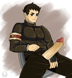 asian bara big_penis dai_gyakuten_saiban gay gyakuten_saiban hyper_penis male_only ryunosuke_naruhodo solo suit the_great_ace_attorney veiny_penis yaoi