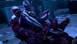 1girls 2boys animated barefoot carnage_(marvel) feet foot_fetish footjob genderswap gif large_penis long_tongue marvel marvel_comics reverse_cowgirl_position she-venom smooth_skin soles sound thekidxeno toes tongue_out vaginal_penetration venom_(marvel) video