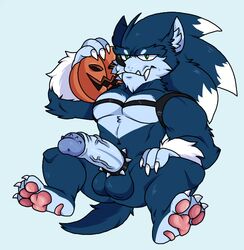 anthro balls collar erection eulipotyphlan food fruit genitals hedgehog humanoid_genitalia lewdookami male male_only mammal muscular muscular_male pawpads penis plant pumpkin sega solo sonic_(series) sonic_the_werehog sonic_unleashed spiked_collar spiked_penis spikes spikes_(anatomy) video_games were wereeulipotyphlan werehog