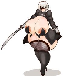 1girls alternate_body_type alternate_breast_size android android_girl big_breasts blindfold breasts busty curvaceous curvy curvy_body curvy_female curvy_figure female heels high_heel_boots high_heels huge_breasts large_breasts mancanthecrash1 nier:_automata thick_thighs thighs voluptuous yorha_2b