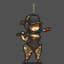 1girls big_breasts big_thighs carol_(dead_ahead) dead_ahead female female_focus female_only huge_breasts huge_thighs military military_hat military_uniform pixel34 pixel_art seductive seductive_look thick_thighs thighs torn_clothes torn_clothing