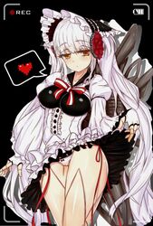 cute dnf drop dungeon_and_fighter dungeon_fighter_online female heart maid panties pantyshot robot silver_hair silver_luster_tagore skirt_lift thick_thighs twintails