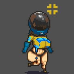 1girl 1girls big_breasts big_thighs cute_expression dead_ahead dr._miller_(dead_ahead) female female_focus female_only gloves helmet huge_breasts huge_thighs partial_clothing partial_hazmat partially_clothed pixel34 pixel_art public rule_63 scientist semi_nude socks thick_thighs thighs