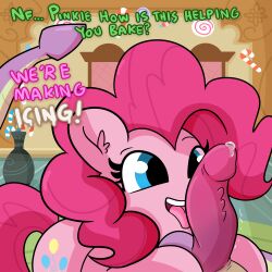 blue_eyes cutie_mark dragon earth_pony equid equine female feral friendship_is_magic genitals hair hasbro horse interspecies male male/female mammal mane my_little_pony penis pink_hair pinkie_pie_(mlp) pony smile spike_(mlp) teeth tjpones tongue tongue_out