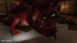 arthurjames dragon dragon_(shrek) elizabeth_(shrek) facesitting feral scales shrek_(series) smothering