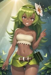 1girls ai_generated amalia female female_only leaf_clothing leatheread princess_amalia_sheran_sharm solo wakfu yellow_eyes