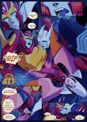 autobot bed closed_eyes comic dialogue drift_(transformers) idw_comics idw_publishing moaning rodimus_prime sex transformers