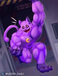 2024 2d 2d_(artwork) 2d_artwork bara catnap_(poppy_playtime) critters_(poppy_playtime) domestic_cat feline furry_only male male_only mob_entertainment muscular muscular_male neckclacle no_humans poppy_playtime poppy_playtime_(chapter_3) purple_fur smiling_critters weird_dav1