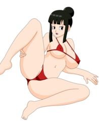 alpha_channel bikini chichi dragon_ball dragon_ball_z female for_sticker_use legs_apart looking_at_viewer milf nipples_visible_through_clothing no_background pervyangel png presenting solo sticker_template transparent_background transparent_png