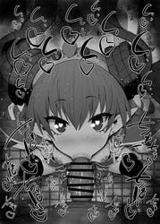 1boy 1girls :>= big_penis black_and_white blowjob blush censored dark-skinned_male dark_skin detailed_background dragon_girl drooling elizabeth_bathory_(brave)_(fate) elizabeth_bathory_(fate) eyelashes fate/grand_order fate_(series) fellatio female footwear heart heart-shaped_pupils horn humanoid indoor inside interspecies japanese_text kurotama legwear long_hair looking_at_viewer male male_pov oral oral_sex pointy_ears room saliva shiny shiny_skin shoulder_pads sketch small_breasts sound_effects sweat text vein veins veiny veiny_penis