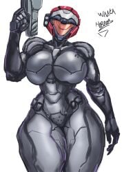 big_breasts breasts halo_(series) original original_character spartan_(halo) thick_thighs waaka_horror wide_hips