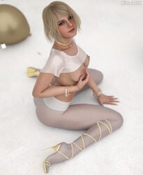 3d ashley_graham ashley_graham_(ella_freya) blonde_hair capcom female nina3dx pinup pinup_pose resident_evil resident_evil_4 resident_evil_4_remake tagme