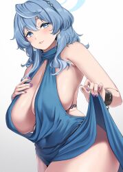 ako_(blue_archive) ako_(dress)_(blue_archive) blue_archive dress female gehenna_academy_student huge_breasts huge_thighs lips lipstick milf moisture_(chichi) nail_polish painted_nails prefect_team_(blue_archive) purple_nails seductive sideboob skirt_lift tagme_(artist) thick_thighs venus_body wide_hips