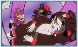 balloon_boy_(fnaf) cally3d clazzey cryptiacurves five_nights_at_freddy's fredina's_nightclub marie_(cally3d) marie_(cryptia) marionette_(fnaf) puppet_(fnaf)