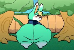 1boy animal_crossing animated ass ass_shake ball beverage bottomless fat fruitgremlin fur huge_ass male male_only nintendo rabbit sasha_(animal_crossing) soda thick_thighs video_games wide_hips