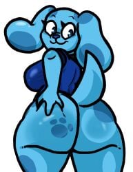 anthro anthrofied big_ass big_breasts blue's_clues blue_(blue's_clues) breasts bubble_butt color colored female female_only huge_ass lewdewott nick_jr nickelodeon pawprint solo solo_anthro solo_female thick_thighs twitter_link white_background wide_hips