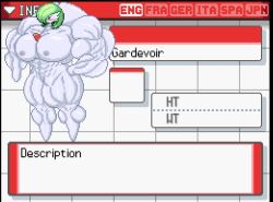 abs biceps big_breasts big_muscles breasts female gardevoir huge_breasts huge_muscles hyper_muscles large_breasts large_muscles muscles muscular muscular_arms muscular_female muscular_legs muscular_thighs nintendo pecs pixel_art pokemon pokemon_(species) xxdexseaxx