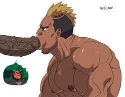 balls bara blowjob game_freak gay gorilla licking licking_penis male male/male male_only muscles muscular muscular_male ne0_navi nintendo oral oral_sex penis penis_in_mouth pokemon pokemon_ss pokephilia rillaboom