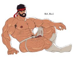 balls bara beard biceps bodybuilder boner daddy dilf erection hairy_legs japanese_male jockstrap looking_at_viewer male male_only mature_male muscles muscular muscular_male ne0_navi pecs penis quads ryu_(street_fighter) socks street_fighter thick_legs thick_thighs thighs uncle zaddy