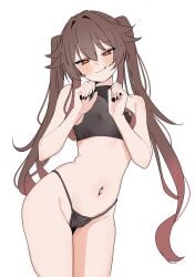1girls belly belly_button belly_cutout belly_fetish belly_outline black_crop_top black_nail_polish black_nails black_panties blush blushing braided_hair breasts brown_hair crop_top genshin_impact hands_together hips hips_wider_than_shoulders hoyoverse hu_tao_(genshin_impact) k_(mynameis__k) long_hair midriff midriff_cutout midriff_exposed midriff_focus midriff_showing mihoyo navel navel_cutout navel_fetish navel_line navel_outline nipples_visible_through_clothing panties perfect_belly red_eyes seducing seduction seductive seductive_body seductive_eyes seductive_gaze seductive_look seductive_mouth seductive_pose seductive_smile sexy_body skindentation slim_body slim_female slim_figure slim_girl slim_thick slim_torso slim_waist small_breasts smug smug_expression smug_eyes smug_face smug_female smug_smile soft_blush thighs tongue_out tummy twintails wide_hipped_female wide_hips