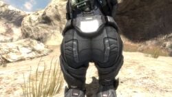 1girls arched_back armor ass ass_focus big_ass halo_(series) halo_reach noble_six