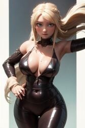 1girls ai_generated astrid_hofferson blonde_hair blue_eyes cleavage curvaceous curvy curvy_body curvy_female curvy_figure dreamworks female female_only flowing_hair hourglass_figure how_to_train_your_dragon inner_sideboob light-skinned_female light_skin long_hair mrseyker pixai solo solo_female tight_clothing voluptuous voluptuous_female