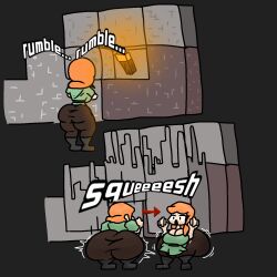 1girls alex_(minecraft) ass ass_expansion breasts female huge_ass minecraft onomatopoeia potatowaste sequence shortstack text