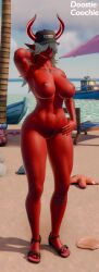 3d 3d_(artwork) beach big_breasts desdemona_(fortnite) doostiecoochie fortnite fortnite:_battle_royale nude thick_thighs