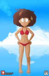 amphibia anne_boonchuy asian_female bikini blue_sky brown_hair clouds disney disney_channel female lens_flare minus_class solo tagme thai