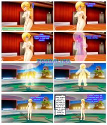 3d ass ass_juice breasts comic covering covering_breasts dialogue embarrassed embarrassed_nude_female enf exhibitionism mario_(series) nude princess_rosalina rule_34_comment super_mario_galaxy tagme zorralina