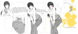 1girls big_ass big_breasts big_butt blue_eyes blush chell cleavage fart fart_cloud fart_fetish fart_torture farting glados lazei looking_back portal_(series) potato text thick_thighs uncolored valve white_background